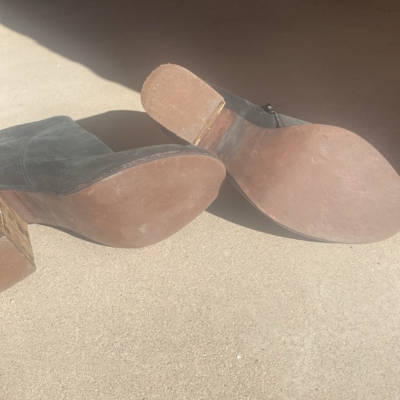 Jeffrey Campbell Hanger Washed Leather Chunky Ankle Boots Size 10 Blackish Gray - Picture 10 of 12